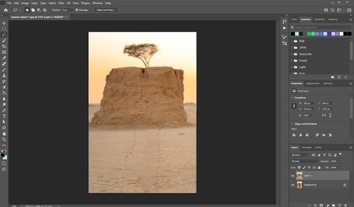 Objects filtergrade removing Object removal in Photoshop